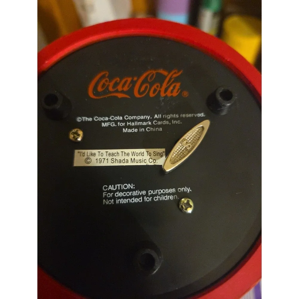 VTG Y2K Coke Cola Santa Snow Globe Sundblom Teach The Wrld 2 Sing Wrks Clear H20